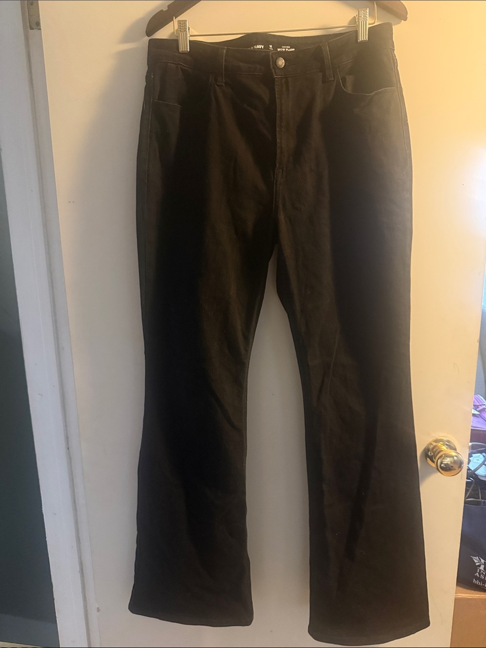 Old Navy Women’s Black High-Rise Wow Flare Jeans Sz 12 Tall EUC